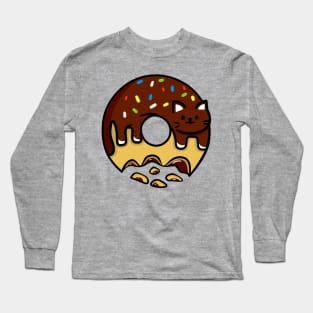 Chocolate donut cat Long Sleeve T-Shirt